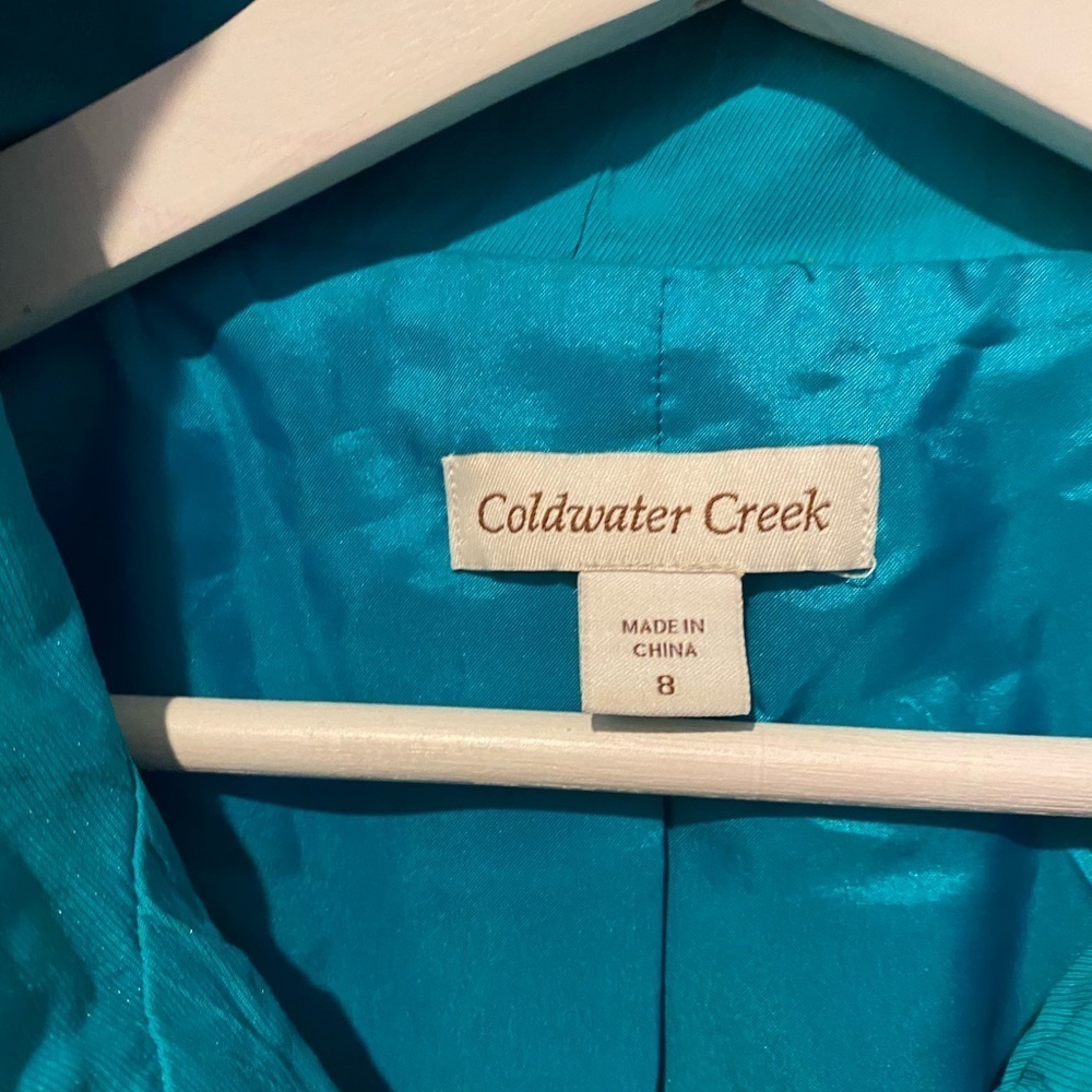 Coldwater Creek Windbreaker Teal Jacket SIZE 8 - Picture 2 of 4